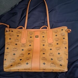 MCM Cognac Visetos Tote Bag